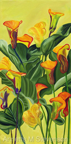 Yellow Lilies by Annette M Stevenson, Home Decor, prints, beautiful flowers,